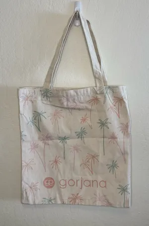 NWOT: Gorjana Palm Tree Print Canvas Tote Bag thumbnail 1
