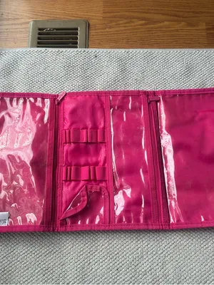 thirty-one Floral Print Tote with Hot Pink Handles and Teal Accents thumbnail 3