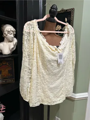 Torrid Ivory Lace Long Sleeve Blouse – Size 1X (14/16) – NWT thumbnail 3