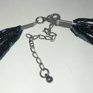 Elegant Rainbow Coated Black Beaded Boho Necklace thumbnail 6