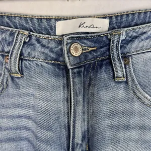 Kancan Jeans Womens 5/26 Light Wash Mid Rise Distressed Destroyed Tapered Denim thumbnail 5