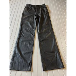 Zara Black Faux Leather Straight Leg Pants Womens Size 6‎ 5-Pocket Trousers thumbnail 3