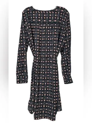 "Loft" Multicolor Geometric Long Sleeves Shirttail Dress Size: Xl thumbnail 5