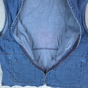Woolrich Denim Vest Womens‎ L Blue Zip Front Utility Pockets Gorpcore Heritage thumbnail 4