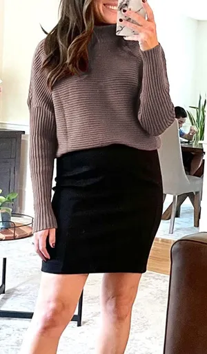 Turtleneck Oversized Tunic Long Sleeve Spilt Hem Pullover Knit Sweater Top S thumbnail 4