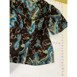 Allison Taylor 060101 Size small‎ women blouse shirt top Brown Blue short sleeve thumbnail 8