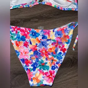 womens floral triangle bikini set size s Pink thumbnail 5