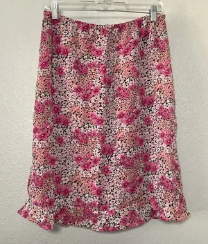 Kathie Lee Collection Vintage Y2K Pink‎ Dainty Floral Feminine Romantic Fairy Slip Skirt M VTG 2000s thumbnail 1
