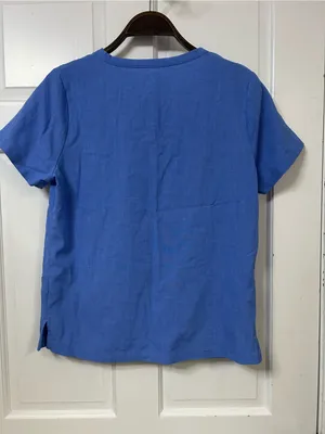 Cuddl Duds Women's Royal Blue Short Sleeve Scrub Top thumbnail 2