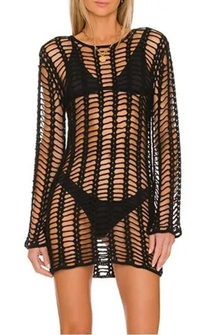 Superdown‎ Miranda Crochet Beach CoverUp Mini Dress Women’s Sz S thumbnail 1