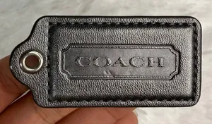 2" COACH Silver Gray Fob Bag Charm Hang tag Hangtag thumbnail 1