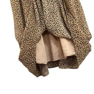 Mystree Women’s Leopard Midi Brown Black Dress Smocked‎ Top Size Small thumbnail 4