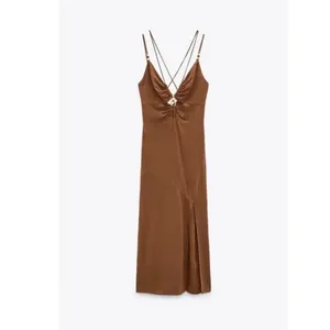 ZARA Rustic Slip Linen Blend Dress Size Medium thumbnail 7