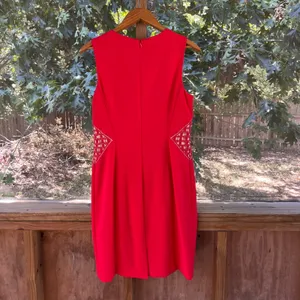 Antonio Melani Women's Poppy Red Sleeveless Sheath Dress Size 8 thumbnail 2