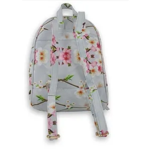 Under One Sky Backpack Women Small Blue Fair Cherry‎ Blossom Floral thumbnail 3