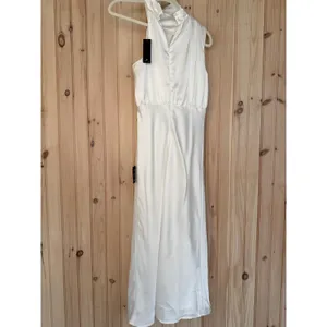 NWT Lulus Distinctive Charm White Satin Asymmetrical Midi Dress Wedding Size M thumbnail 8