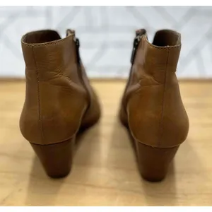 Frye Jennifer Leather Ankle Booties Brown Zipper Heeled Womens Size 7‎ READ thumbnail 3