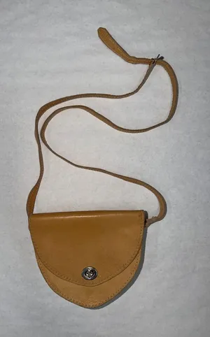 Vintage Y2K Leather Small Crossbody Bag Purse Tan Boho Western Heritage Festival thumbnail 1