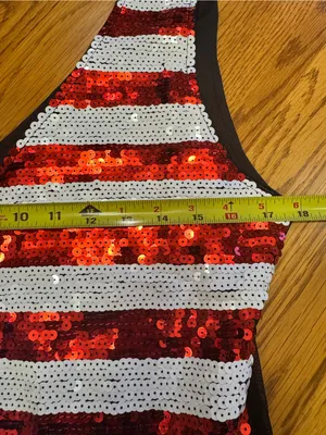 American Flag Sequin Dress V-Neck Sleeveless USA Patriotic Glitter Tank Dress Lg thumbnail 7