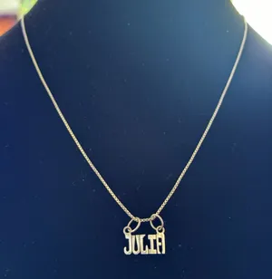 Custom "JULIA" Sterling Silver Block Name Necklace 20” thumbnail 1