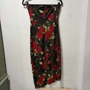 Vintage 90s Y2K Goth Fairy California Concepts dress asymmetrical Medium Floral‎ thumbnail 5