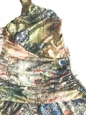 new Boho Chic ❤︎ Floral Watercolor Print Draped Halter Top ❤︎ Pin Up ❤︎ Large thumbnail 8