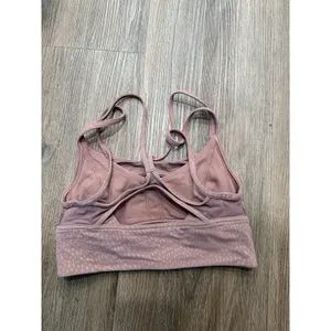 LULULEMON Nulu Mesh Support Yoga Bra Sz‎ 4 Jewel Emboss Spiced Chai thumbnail 3