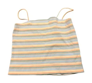 American Eagle Striped Ribbed Cami Tank Top Womens Medium Pastel Multi-Color thumbnail 1