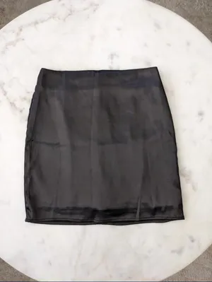Dolls Kill Tic Toc Black Satin High Waist Mini Skirt thumbnail 4