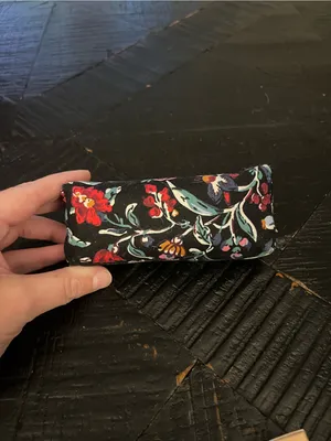 Vera Bradley Kiss Me Twice Lipstick case in the Perennials Noir floral pattern thumbnail 3