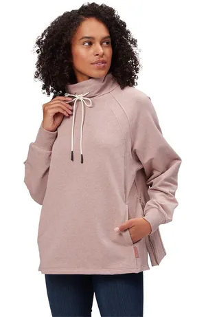 Varley‎ Atlas Sweatshirt Womens Medium Ash Rose Pink Side Zip Funnel Neck thumbnail 1