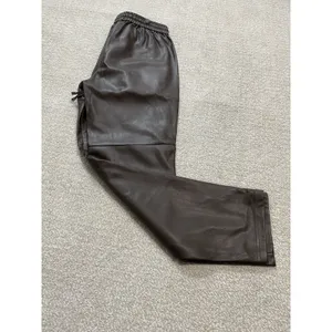 Anthropologie Ankle Pants Brown Faux Leather Drawstring Pockets Women's XS thumbnail 15