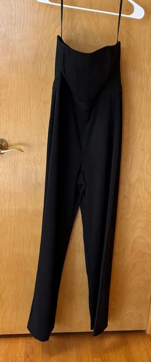 White House Black Market Jumpsuit Women 6 Black Strapless Straight Leg Formal thumbnail 1