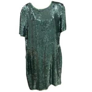 Royal Feelings Vintage Hunter Emerald Green Sequin Dress Women's‎ Size XL thumbnail 3