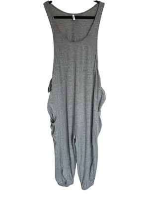 Halara - NWT Gray Sleeveless Drawstring Pocket Harem Jumpsuit Sz M thumbnail 3