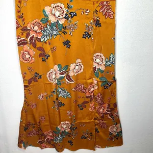 CantonWalker Slip Dress XL Orange Floral Slit Cowl Neck Sleeveless Strappy New thumbnail 3