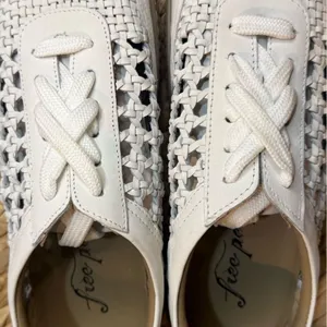 Free People Wimberly White Woven Sneakers with Gum Sole New w/ Box 8.5 thumbnail 2