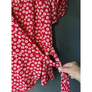 Red and White Floral Wrap Top by ONE Clothing - Size XS thumbnail 6