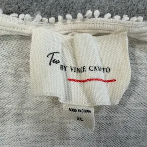 Two by Vince Camuto Women's XL White Lace Zigzag Pom Pom Trim Tank Top thumbnail 4