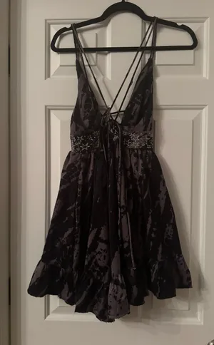 Urban Outfitters XS star embroidered strappy flowy mini dress thumbnail 1