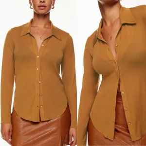 Wilfred Aritzia Slightly Sheer Pose Long Sleeve Button Down Collar Top Blouse S thumbnail 3