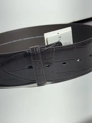 NWT H&M Women's Dark Brown Croc-Embossed Belt thumbnail 7