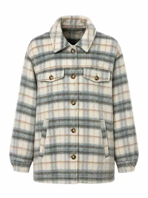 Wonderly Blue Plaid Lined Shacket NWT M thumbnail 2