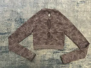 Gymshark Lavender Gray Adapt Camo Seamless Long Sleeve Crop Top XS thumbnail 2