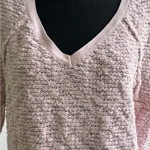Free People Oversized Songbird‎ V Neck Sweater small chunky holiday workwear thumbnail 3
