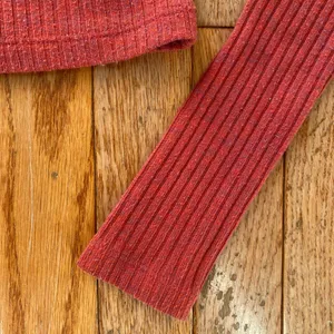 Urban Outfitters berry red ribbed square neck long sleeve top thumbnail 4