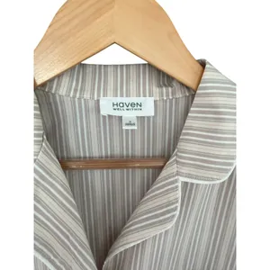 Haven Well Within Striped Cotton Pajama Set Size S Tan thumbnail 7