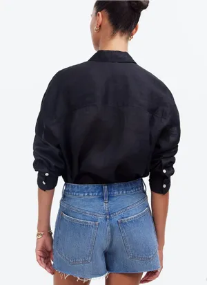 Relaxed Denim Shorts in Kelton Wash: Raw-Hem Edition thumbnail 4