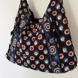 Vera Bradley Retired Night Owl Brown Black Quilted Cotton Hobo Shoulder Bag thumbnail 1