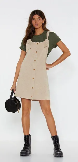 Nasty Gal It's Knot Over Corduroy Mini Dress thumbnail 1